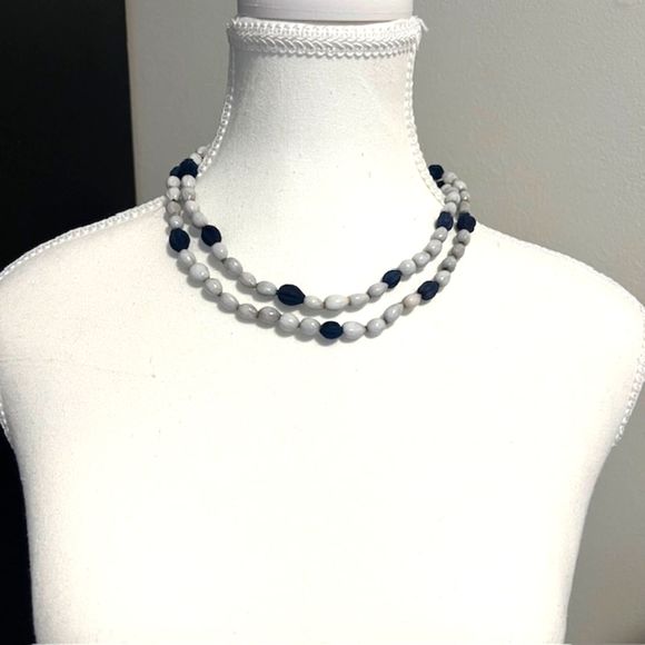 Gray & Black Beaded Long Necklace - Picture 7 of 9
